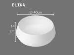 Vasque ELIKA 40 cm ronde en céramique blanc brillant. Design moderne avec bord convexe. À poser, sans trop-plein. Garantie 10 ans. Livraison gratuite.