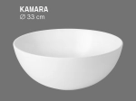 Vasque KAMARA ronde 33 cm en céramique blanc brillant. Mini lavabo design avec parois fines UP-SLIM. À poser, sans trop-plein. Livraison gratuite.