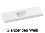 Waschtischplatten, maßgefertigt, Breite 60 bis 200 cm x Tiefe 46 bis 80 cm, hochwertiges Verbundharz, glattes Finish weiß GLÄNZEND lackiert, Kostenlose Lieferung.