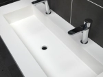 Plan vasque Design, sur mesure, Largeur 100 à 200 cm x Profondeur 40 à 60 cm, résine minérale ACRYSTONE® SOLID-SURFACE Finition lisse, Livraison Offerte et Rapide.
