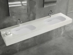 GLASGOW 40 CF DOUBLE suspended double washbasin unit in resin