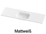 Plan vasque lavabo, sur mesure, Largeur 70 à 200 cm x Profondeur 40 à 80 cm, résine composite de haute qualité, Finition lisse blanc BRILLANT laqué ou mate, Livraison Offerte.