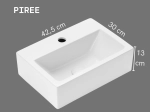 Lave-mains PIREE 42,5 cm blanc brillant. Rectangulaire, mural ou à poser avec trop-plein. Idéal écoles et bureaux. Garantie 10 ans. Livraison gratuite.