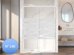 Paroi de douche coulissante sur mesure, Blanc verre opaque - VERSAILLES