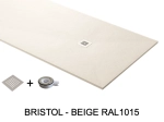 Receveur de douche, extra plat, résine, finition Pizarra beige