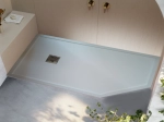Receveur de douche pentagonal avec seuil anti-débordement – FRAME