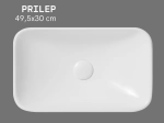 Vasque PRILEP 49,5 cm pour plan de travail étroit. Lavabo compact en céramique blanc brillant avec technologies UP-SLIM et UP-CLEAN. Livraison gratuite.
