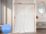 Paroi de douche coulissante sur mesure, Cuivre verre opaque  - VERSAILLES