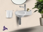 Lave mains wc rond 23x39 cm en céramique suspendu, robinetterie à droite. LIVRAISON GRATUITE delai  4-5 jours.