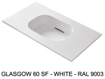 Plan vasque système d’évacuation discret L 70 à 201 x P 40 à 51 cm, finition lisse mate, 10 couleurs, Anti bactérien, résine Akrytan® teinté dans la masse, Livraison Offerte.