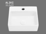 Lave-mains ALIKI 33,5 cm blanc brillant. Rectangulaire, mural ou à poser, sans trop-plein. Céramique UP-CLEAN. Garantie 10 ans. Livraison gratuite.