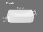 Vasque PRILEP 49,5 cm pour plan de travail étroit. Lavabo compact en céramique blanc brillant avec technologies UP-SLIM et UP-CLEAN. Livraison gratuite.