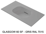 Plan vasque système d’évacuation discret L 70 à 201 x P 40 à 51 cm, finition lisse mate, 10 couleurs, Anti bactérien, résine Akrytan® teinté dans la masse, Livraison Offerte.