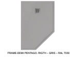 Receveur de douche pentagonal avec seuil anti-débordement sur l'extérieur – DEMI FRAME