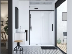 Porte de douche coulissante, sur mesure, noir