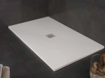 Receveur de douche bonde central, extra plat, résine blanc