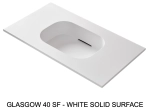 Plan vasque système d’évacuation discret L 50 à 201 x P 40 à 51 cm, finition lisse mate, 10 couleurs, Anti bactérien, résine Akrytan® teinté dans la masse, Livraison Offerte.