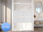 Paroi de douche coulissante sur mesure, Blanc verre opaque - VERSAILLES