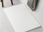 Receveur de douche design, avec évacuation d'eau en angle à 17 x 17 cm, Largeur 100 à 200 x l. 70 à 100 cm, anti glissant, fabrication sur mesure au cm, LIVRAISON OFFERTE