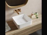 Vasque KASSIOPI 34,5 cm en céramique blanc brillant. Lavabo rectangulaire design à poser avec technologies UP-SLIM et UP-CLEAN. Livraison gratuite.