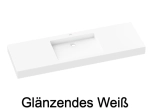 PMR-Waschbecken, geeignet für Personen mit eingeschränkter Mobilität, L. 80 bis 200 cm x T. 46 bis 80 cm, hochwertiges Verbundharz, glatte weiße Oberfläche, kostenlose Lieferung.