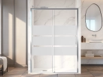 Porte de douche coulissante, Chrome verre opaque - NANTES