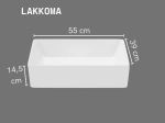 Vasque LAKKOMA 55 cm en céramique blanc brillant. Lavabo rectangulaire design à poser avec technologies UP-SLIM et UP-CLEAN. Livraison gratuite.