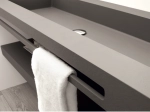 Plan vasque lavabo sur mesure : L 130 à 201 x P 40 à 51 cm, finition lisse mate, 10 couleurs au choix, Anti bactérien, résine Akrytan® teinté dans la masse, Livraison Offerte.