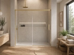 Porte de douche coulissante, sur mesure, Or