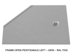 Receveur de douche pentagonal avec seuil anti-débordement – FRAME-OPEN