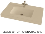 Plan vasque lavabo sur mesure : L 60 à 201 x P 40 à 51 cm, finition lisse mate, 10 couleurs au choix, Anti bactérien, résine Akrytan® teinté dans la masse, Livraison Offerte.