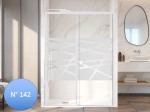 Paroi de douche coulissante sur mesure, Blanc verre opaque - VERSAILLES