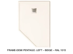 Receveur de douche pentagonal avec seuil anti-débordement sur l'extérieur – DEMI FRAME