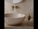 Vasque KOCAELI 42 cm en céramique couleur macchiato. Lavabo design à poser naturel et élégant. Garantie 10 ans. Livraison gratuite.