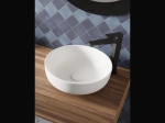 Vasque KALAMI ronde 38,5 cm en céramique blanc mat. Design moderne avec cuve profonde. À poser, sans trop-plein. Garantie 10 ans. Livraison gratuite.