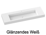 Waschtischplatten von 96 cm, nach Maß, Breite 120 bis 200 cm x Tiefe 46 bis 80 cm, hochwertiges Verbundharz, glattes Finish weiß GLÄNZEND lackiert, Kostenlose Lieferung.