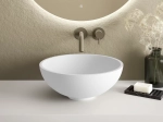 Vasque lavabo, à poser, Finition blanc ou de couleurs, forme ronde offre un espace généreux, Matière Résine Solid-Surface, Taille Ø42 x 16 cm - LIVRAISON OFFERTE