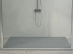 Bac douche drainage central, discret et design, Largeur 100 à 210 cm x l. 70 à 120 cm Fabrication sur mesure en résine anti glissant, finition misse, 10 couleurs, Livraison offerte