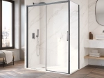 Paroi de douche coulissante, avec retour fixe, metal gun - TOURS
