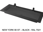 Plan vasque à encastrer, bassin double 90 cm, sur mesure, Largeur 100 à 200 cm x Profondeur 40 à 60 cm, résine minérale ACRYSTONE®, Finition lisse, Livraison Offerte et Rapide.