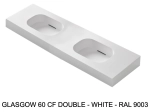 Plan double vasques système d’évacuation discret L 50 à 201 x P 40 à 51 cm, finition lisse mate, 10 couleurs, Résine Anti-bactérien Akrytan® teinté dans la masse, Livraison Offerte