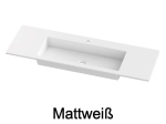 Plan vasque lavabo, sur mesure, Largeur 101 à 200 cm x Profondeur 40 à 80 cm, résine composite de haute qualité, Finition lisse blanc BRILLANT laqué ou mate, Livraison Offerte.