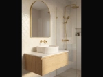 Vasque POTOM 40 cm blanc mat. Lavabo compact semi-circulaire design idéal petits espaces avec texture élégante. Garantie 10 ans. Livraison gratuite.