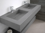 Plan vasque Design, sur mesure, Largeur 120 à 200 cm x Profondeur 40 à 60 cm, résine minérale de couleurs ACRYSTONE® Finition lisse, Livraison Offerte et Rapide.