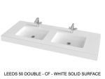 Double washbasin, wall-hung, made to measure, Solid-Surface LEEDS 50 SOLID CF