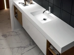 Plan vasque suspendu en Corian® Arctic White - PARIS