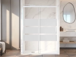 Porte de douche coulissante, Blanc verre opaque - NANTES