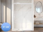 Paroi de douche coulissante sur mesure, Blanc verre opaque - VERSAILLES