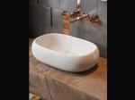 Vasque SELLASIA ovale 50 cm en céramique blanc brillant. Lavabo à poser design, sans trop-plein. Entretien facile UP-CLEAN. Garantie 10 ans.  Livraison gratuite.