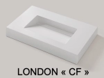 Double basin wall-hung, designer washbasin drainer, Solid-Surface LONDON 50 CF SOLID